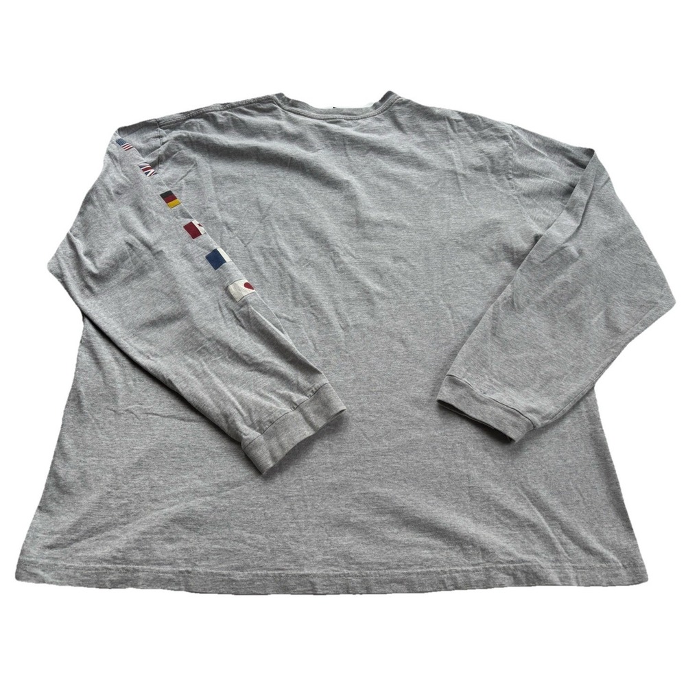 Vintage 90s/2000s Y2K Gap Worldwide Flags Long Sleeve Gray Men's T-Shirt Size XL - Picture 6 of 8